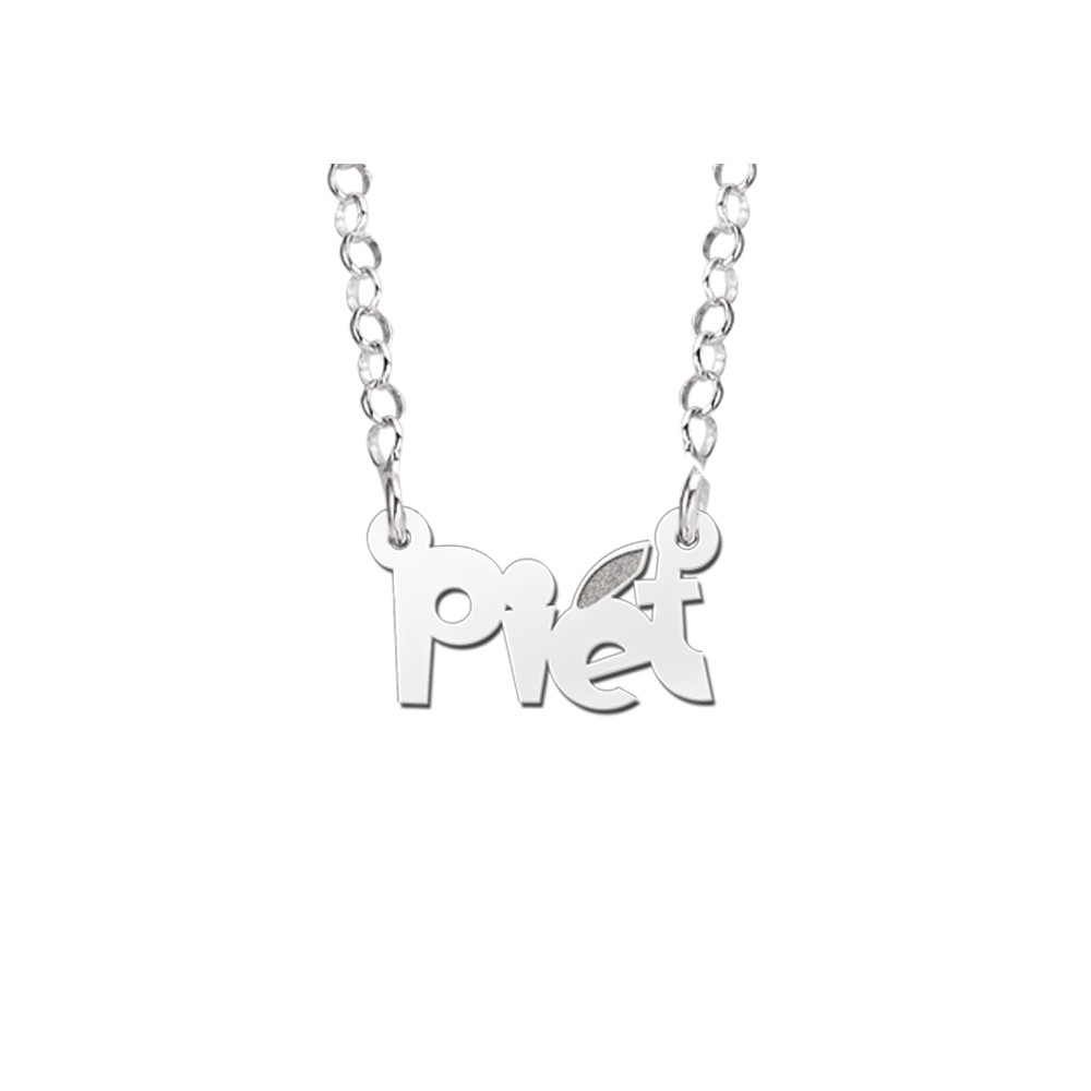 Silberne Kinder Namenskette Modell Piet