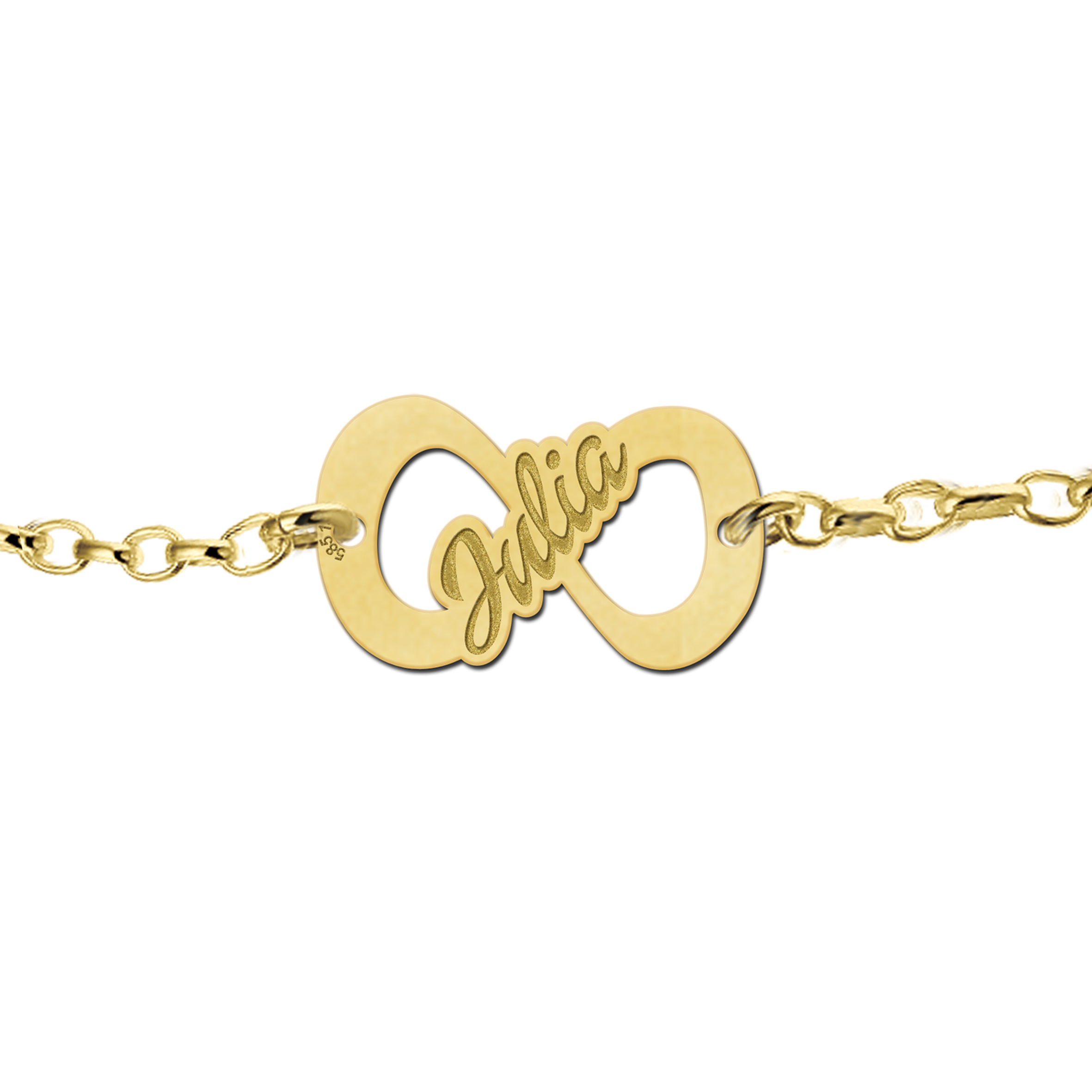 Goldenes Infinity Armband mit Namen