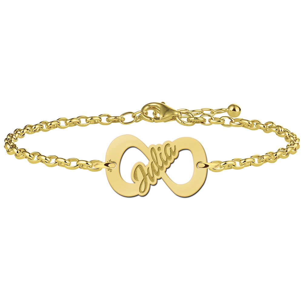 Goldenes Infinity Armband mit Namen