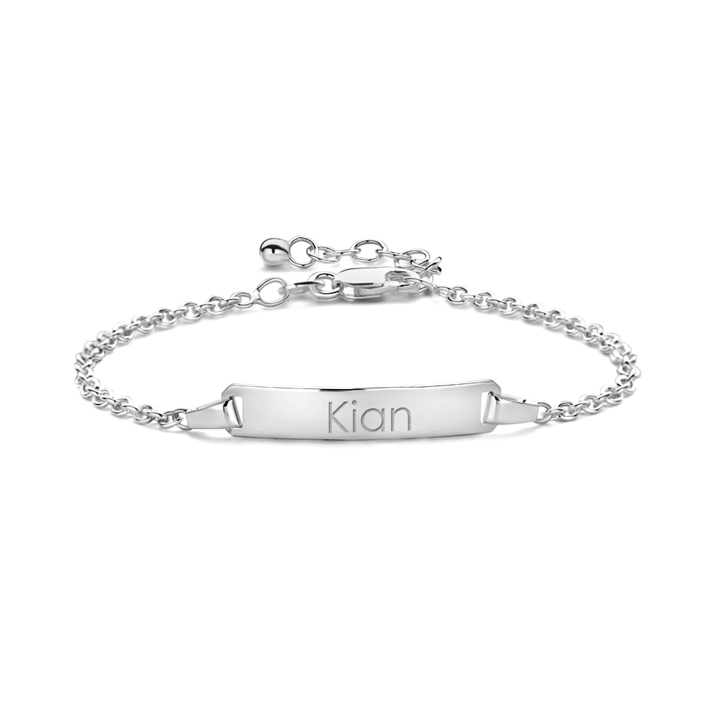 Silbernes Plattenarmband mit Grvaur