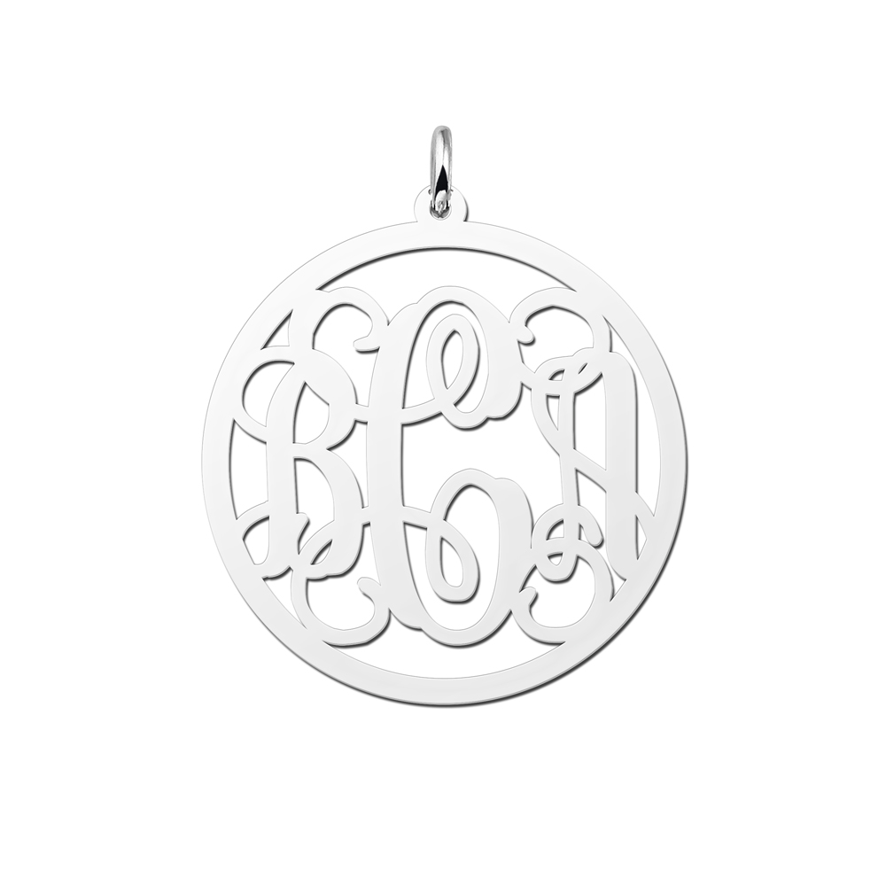 Monogramm Schmuck Silber - groß