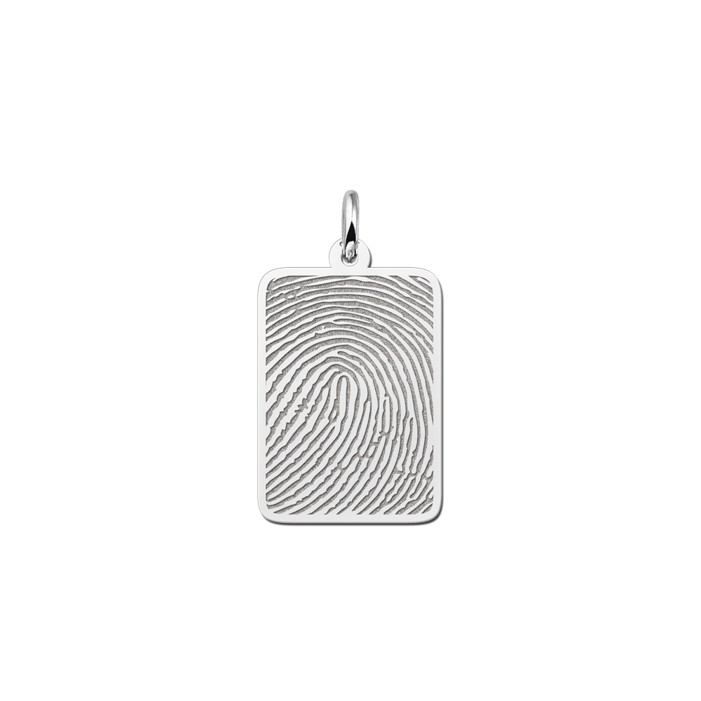 Silberner Dogtag mit Fingerabdruck